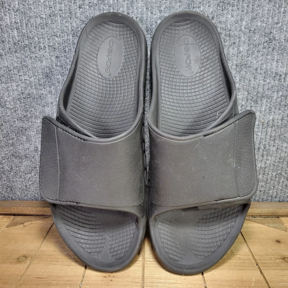 OOFOS‎ OOahh Sport Flex Mens 16 Sandal Matte Black Recovery Slides Comfort Shoes